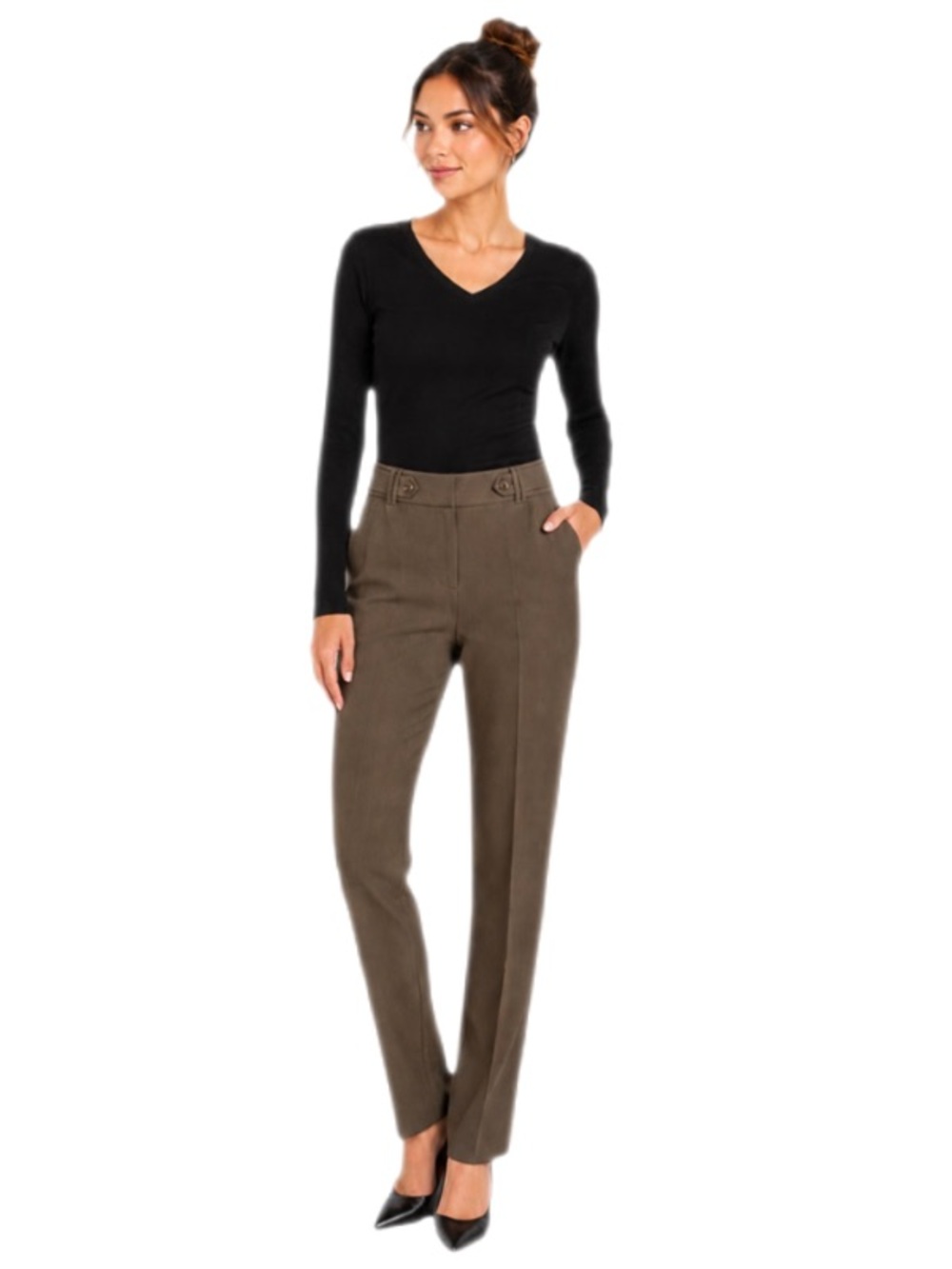 NWT Apt 9 Maxwell Fit Brown Straight Leg Dress Pants Size 12